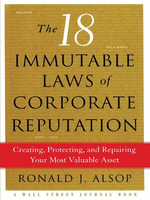 cover image of The 18 Immutable Laws of Corporate Reputation